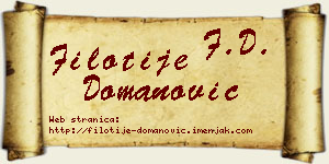 Filotije Domanović vizit kartica